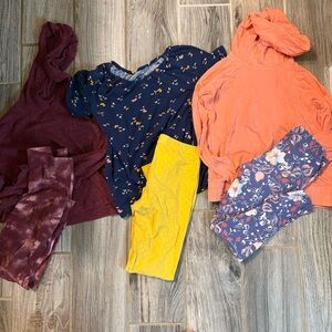 Colorful Clothing Set with Floral and Patterned Designs